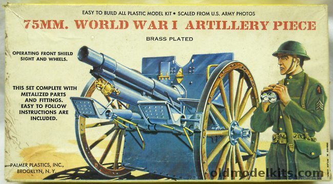 Palmer 1/24 75mm World War I Artillery Piece Brass Plated, 33-100 plastic model kit